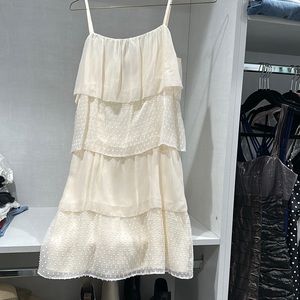 Juliette Longuet ivory silk dress. Size 2 Eur 36. Side zip. EUC